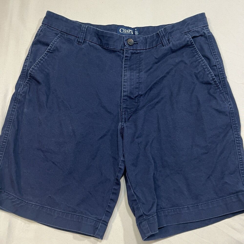 Chaps Men's Size 32 Navy Blue Stretch Cotton Casual Summer Shorts Preppy Golf